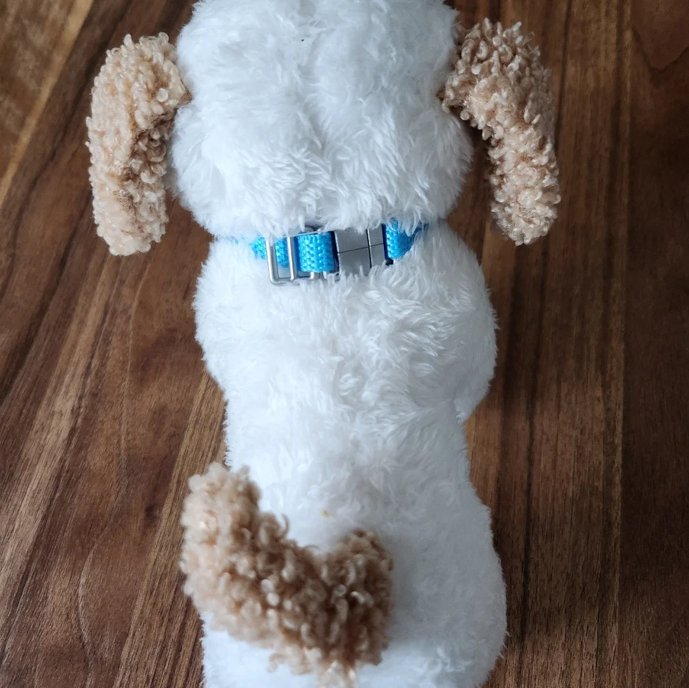 Plush Dog Toy - White and Brown